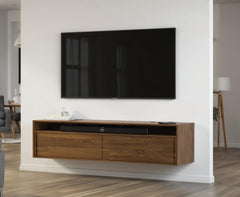 Wall Mounted, Low Height 2 Door Media Cabinet